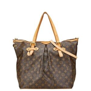 Louis Vuitton Monogram Palermo Tote Shoulder Bag Brown Leather